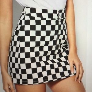 SHEIN O-ring zipper checkered skirt